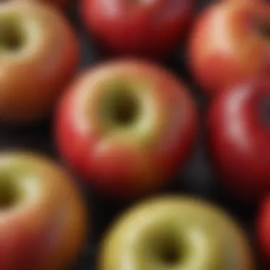 Textures of Baking Apples Close-up of a crisp apple showcasing its texture and color