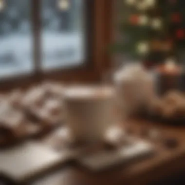 Cozy Reflections on Aspirations A cozy setting with a cup of hot cocoa and a notepad filled with aspirations.