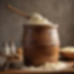 A rustic wooden churn with fresh cream ready for butter making