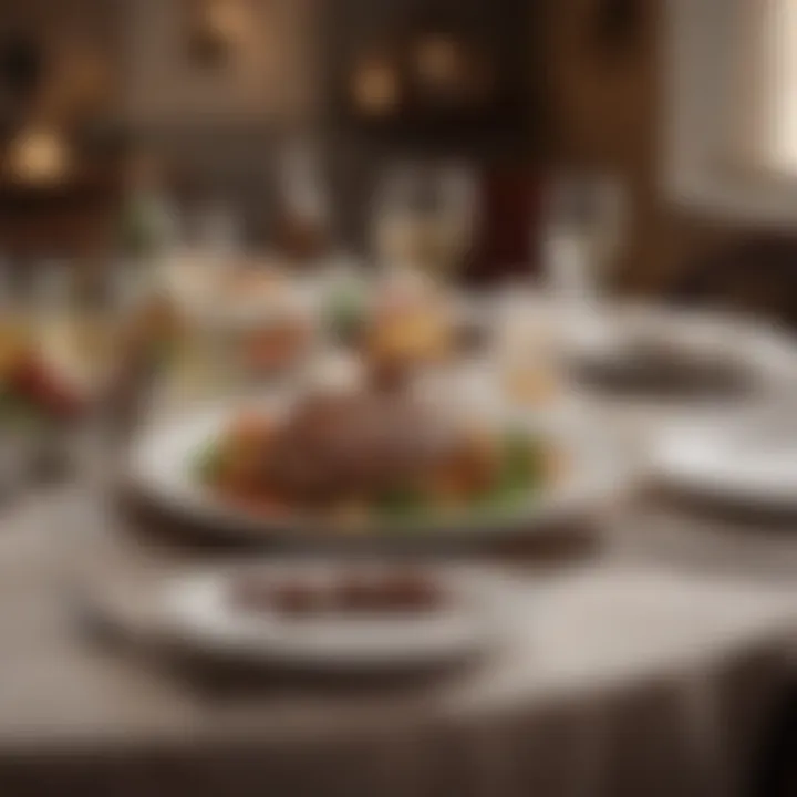 An elegant table setting in a churrascos restaurant, reflecting its cultural heritage