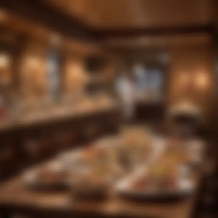 The inviting ambiance of a churrascos restaurant filled with warm lighting