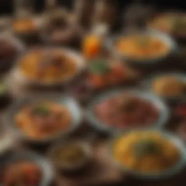 A vibrant display of traditional side dishes served alongside churrasco