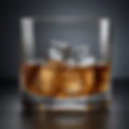 Elegant whiskey glass with circular ice cube