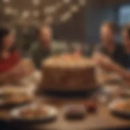A cozy gathering with friends celebrating a birthday