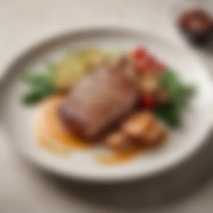 A beautifully plated keto meal showcasing various food groups