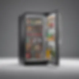 Sleek design of a 16 inch depth mini fridge showcasing its modern aesthetic.