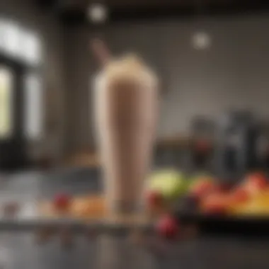 Healthy lifestyle featuring protein shakes in a gym setting