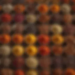 A vibrant display of various spices commonly used in American cooking, showcasing their unique colors and textures.