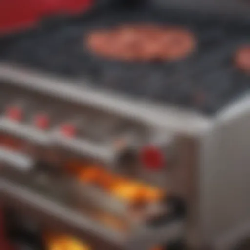 Close-up of Big Red Grill burners showcasing durability