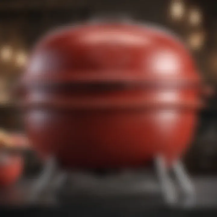 Diagram of Big Red Grill assembly highlighting parts