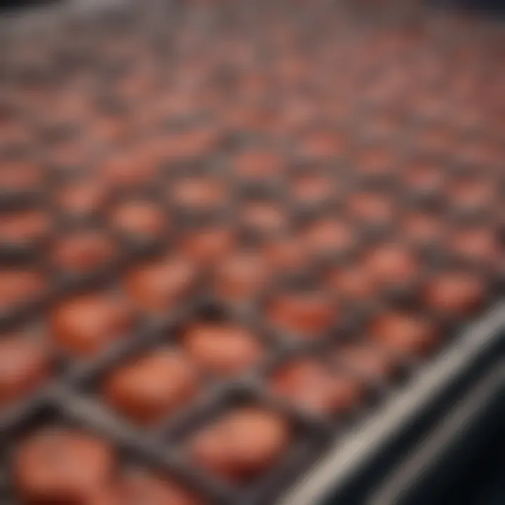 Detailed view of grill grates emphasizing performance