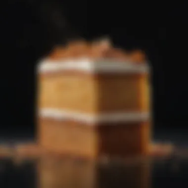 Aromatic Cake Delight A close-up of a slice of cake topped with a sprinkle of cake spice mix, highlighting its aromatic appeal.