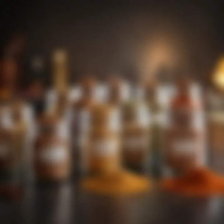 An assortment of personalized spice blends in glass containers, illustrating the concept of customization in baking.