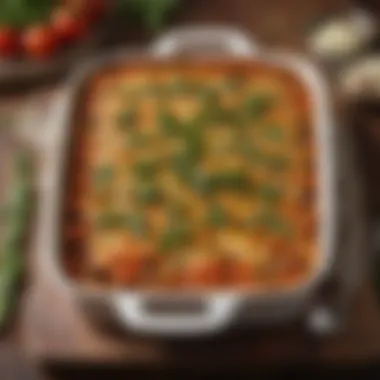Deliciously Baked Veggie Casserole Baked veggie casserole topped with herbs