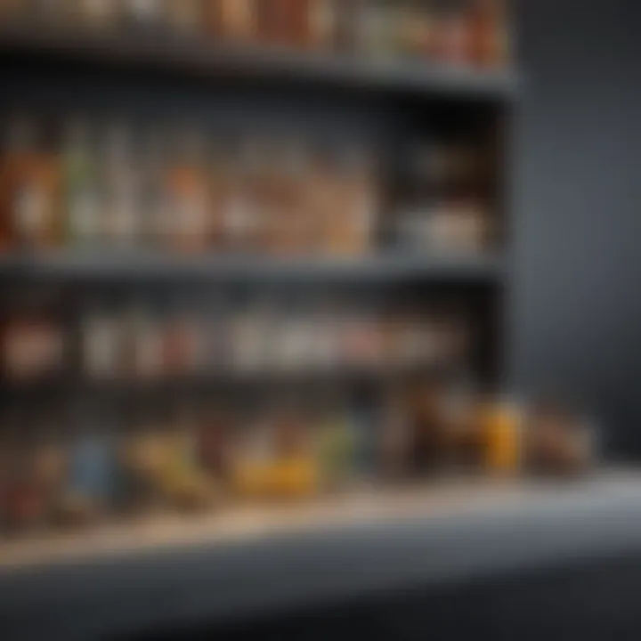 A commercial mini bar setup featuring a variety of drinks