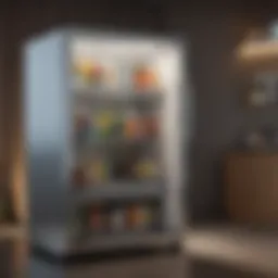 A stylish mini bar with a sleek refrigerator incorporated