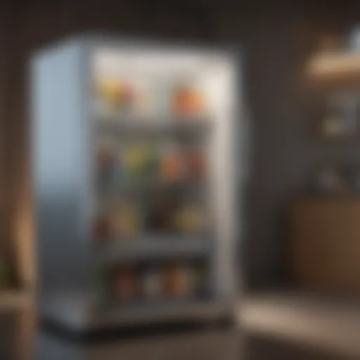 A stylish mini bar with a sleek refrigerator incorporated
