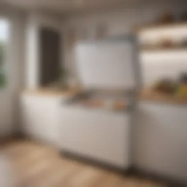 Energy Efficiency of Front Opening Chest Freezers Energy-efficient chest freezer in a modern kitchen