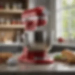 Elegant KitchenAid upright mixer showcased in a modern kitchen setting