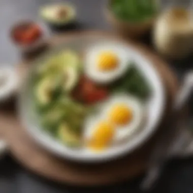 Wholesome Breakfast Inspiration A delicious breakfast plate featuring eggs, avocado, and fresh herbs.