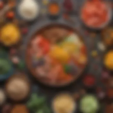A Colorful Palette of Reduced Carb Ingredients Vibrant assortment of reduced carb ingredients