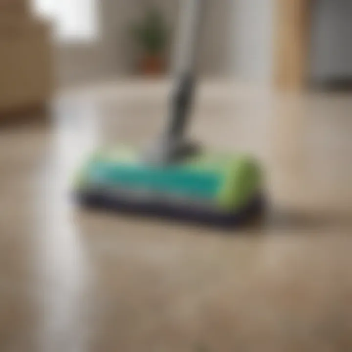 Close-up of eco-friendly floor cleaning solutions