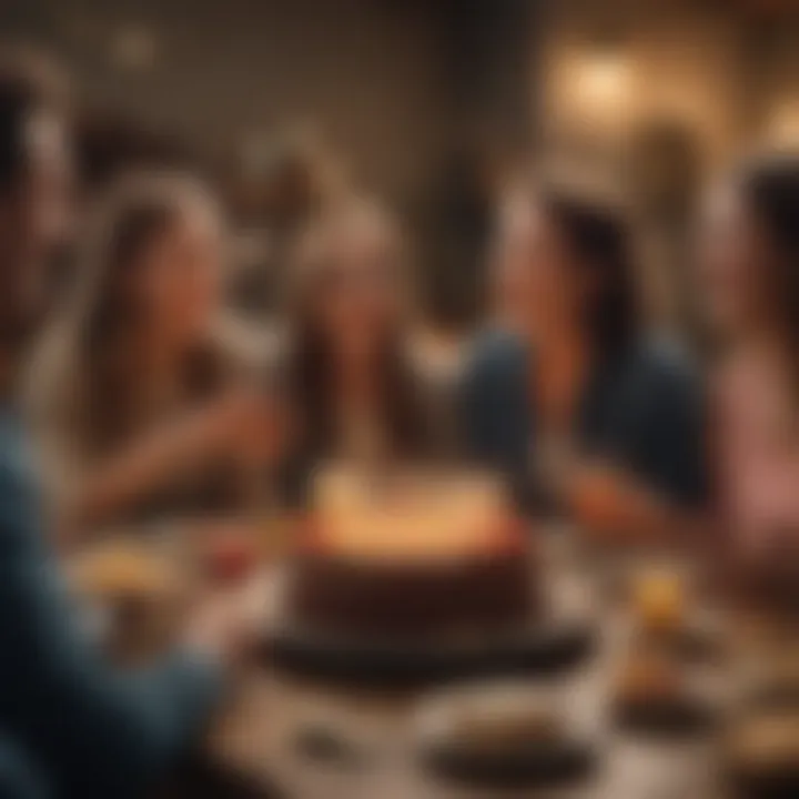 A cozy setting with friends enjoying a birthday celebration, illustrating the joy of meaningful gifting.