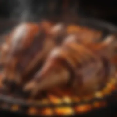 Grilling for Flavorful Turkey Legs A grill showcasing turkey legs sizzling over an open flame