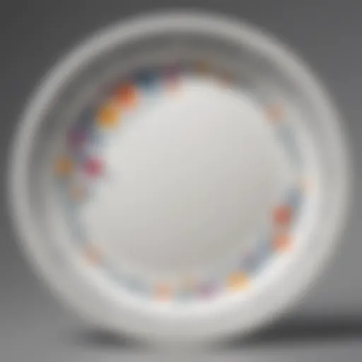 A close-up view of a beautifully patterned Corelle Ware plate showcasing its intricate design.