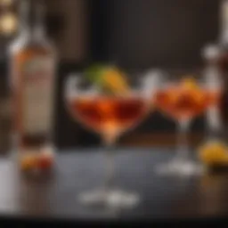 Elegant Manhattan cocktail presentation