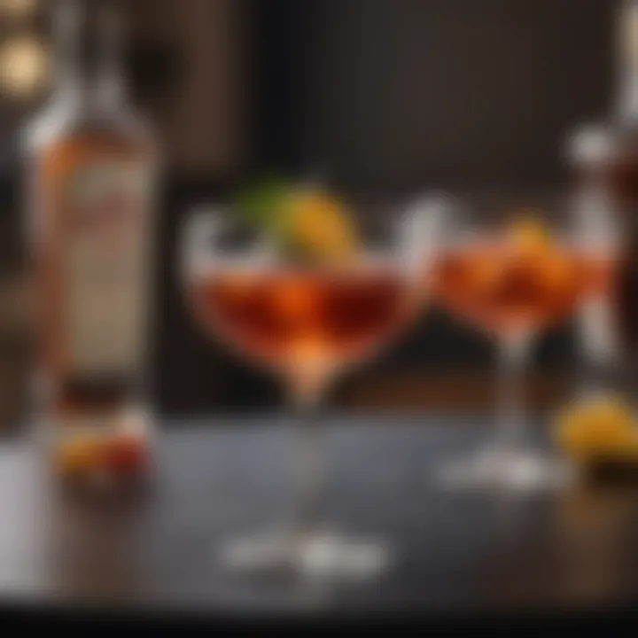 Elegant Manhattan cocktail presentation