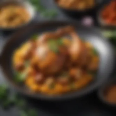 Artfully Plated Chicken Masala A beautifully plated Chicken Masala garnished with herbs