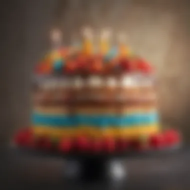 Vibrant Birthday Cake A colorful and appetizing birthday cake