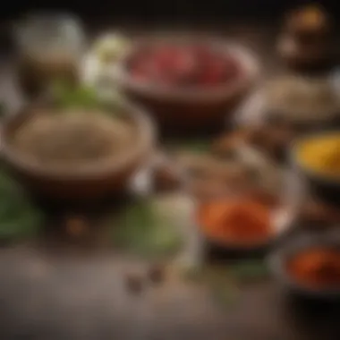 Essential Spices and Herbs A variety of spices and herbs used in pickling juice