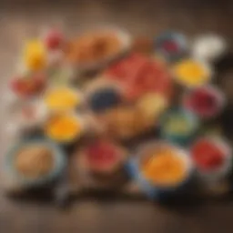 A colorful spread of diabetic-friendly breakfast options