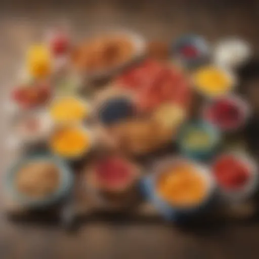 A colorful spread of diabetic-friendly breakfast options