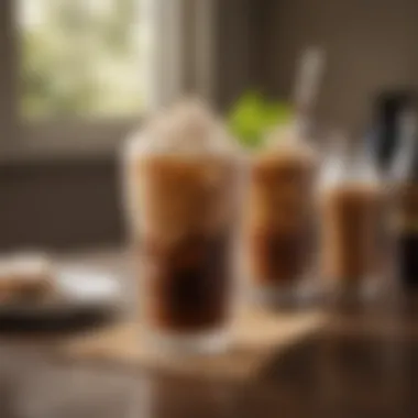 An elegant iced coffee served with a straw and garnish