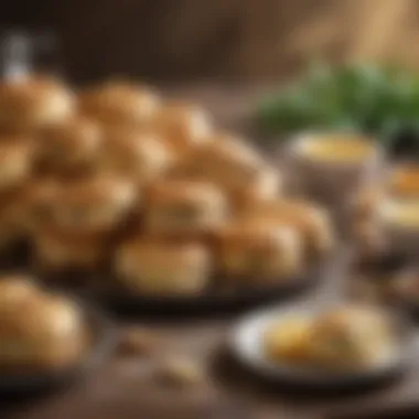 Presentation of Delicious Scones A beautifully arranged platter of freshly baked scones