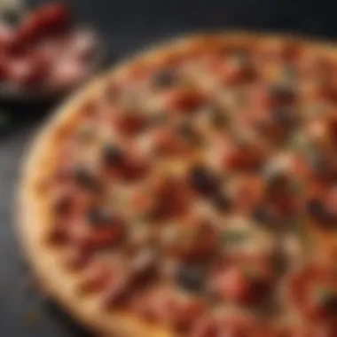 Deliciously Spicy Pizza Ready to Serve A pizza topped with a generous layer of spicy sauce and fresh toppings