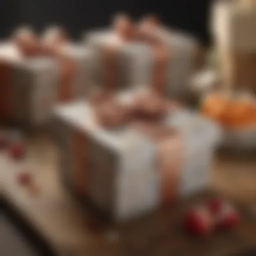A beautifully wrapped personalized gift box with a card