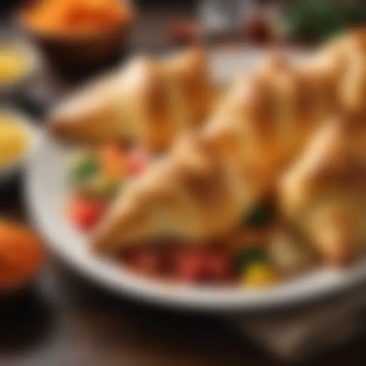 A colorful main course featuring crescent roll creations.