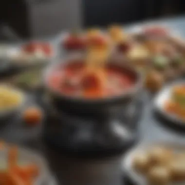 A Palette of Flavors for Your Fondue Adventure A variety of fondue ingredients arranged artistically