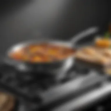 Durability in Action Cuisinart stainless steel pan on a heat source showcasing its durability