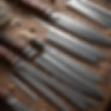 Diverse Materials of Cuisinart Knives Close-up of knife blades with different materials and finishes