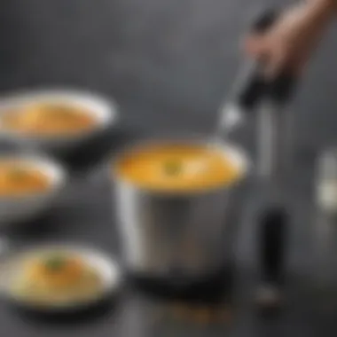Cuisinart Smart Stick Immersion Blender in Action Cuisinart Smart Stick in use with a bowl of soup