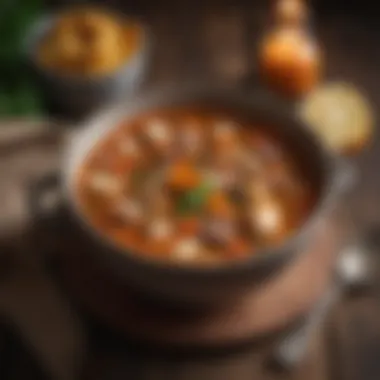Hearty Rustic Soup A rich, fragrant soup served in a rustic bowl