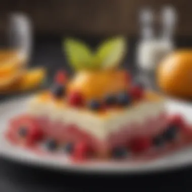 Decadent Fresh Fruit Dessert Artfully plated dessert showcasing fresh fruits