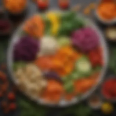 Seasonal Vegetable Extravaganza A vibrant platter of seasonal vegetables beautifully arranged