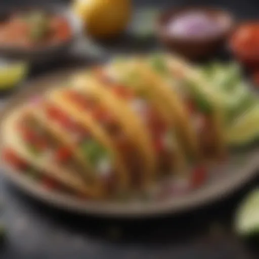 Vibrant plate of traditional tacos filled with fresh ingredients