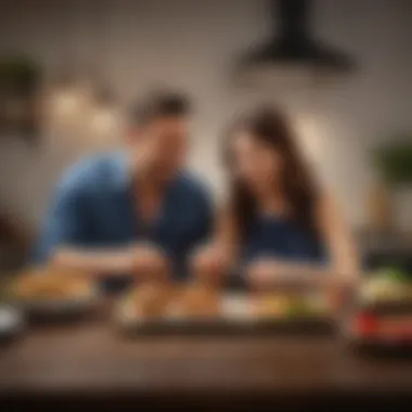 Couple Enjoying Their Culinary Creation A couple enjoying a delightful moment while savoring their creation